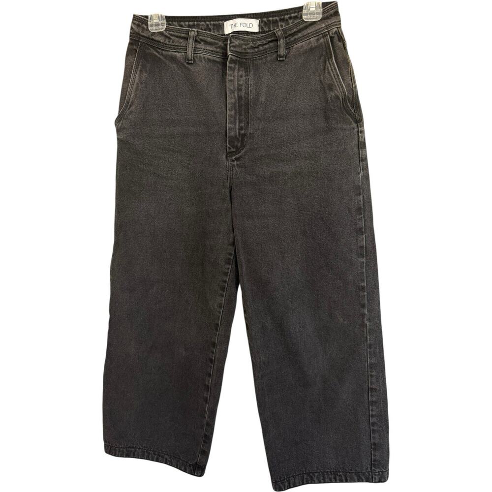 The Fold London Denim Culottes Jeans In Black Size US 6